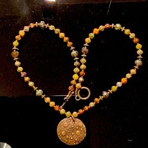 Czech beads - natural stone and bronze